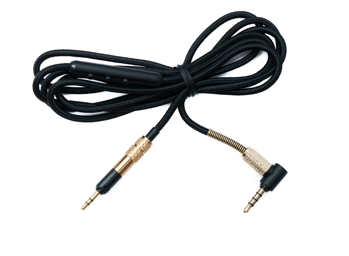 Audio Ersatz Kabel 150 cm AUX Klinke geflochten Lautstärkeregler Knickschutz für Sennheiser Kopfhörer HD598 HD5XX | System-S