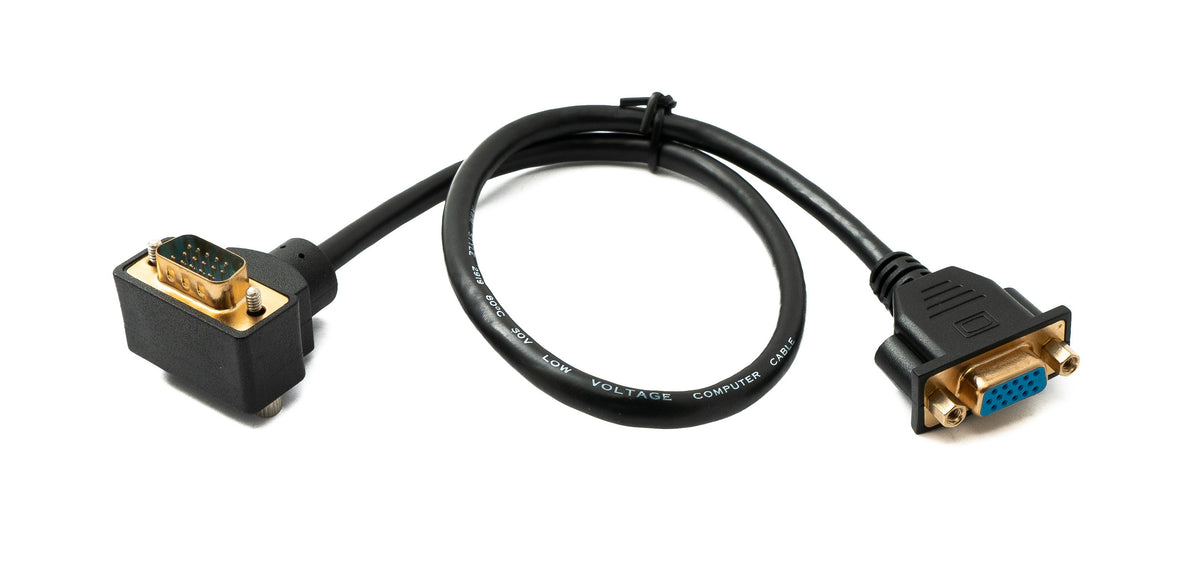 D Sub15 Kabel 50 cm HD VGA 15 Pin Stecker zu Buchse DB15 Winkel Down Angled | System-S