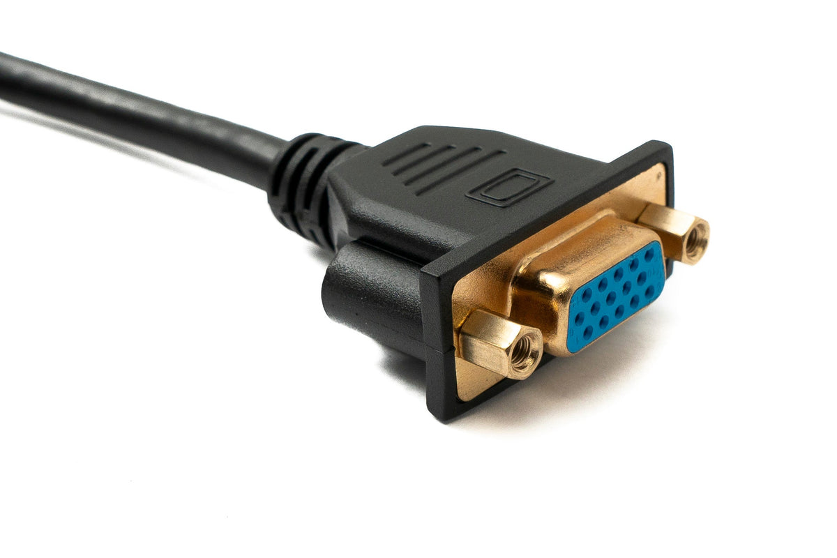 D Sub15 Kabel 50 cm HD VGA 15 Pin Stecker zu Buchse DB15 Winkel Down Angled | System-S