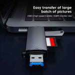 DREIKS 6-in-1 Kartenleser USB 3.0 Speicherkartenleser Typ-C Micro USB SD TF OTG Grau