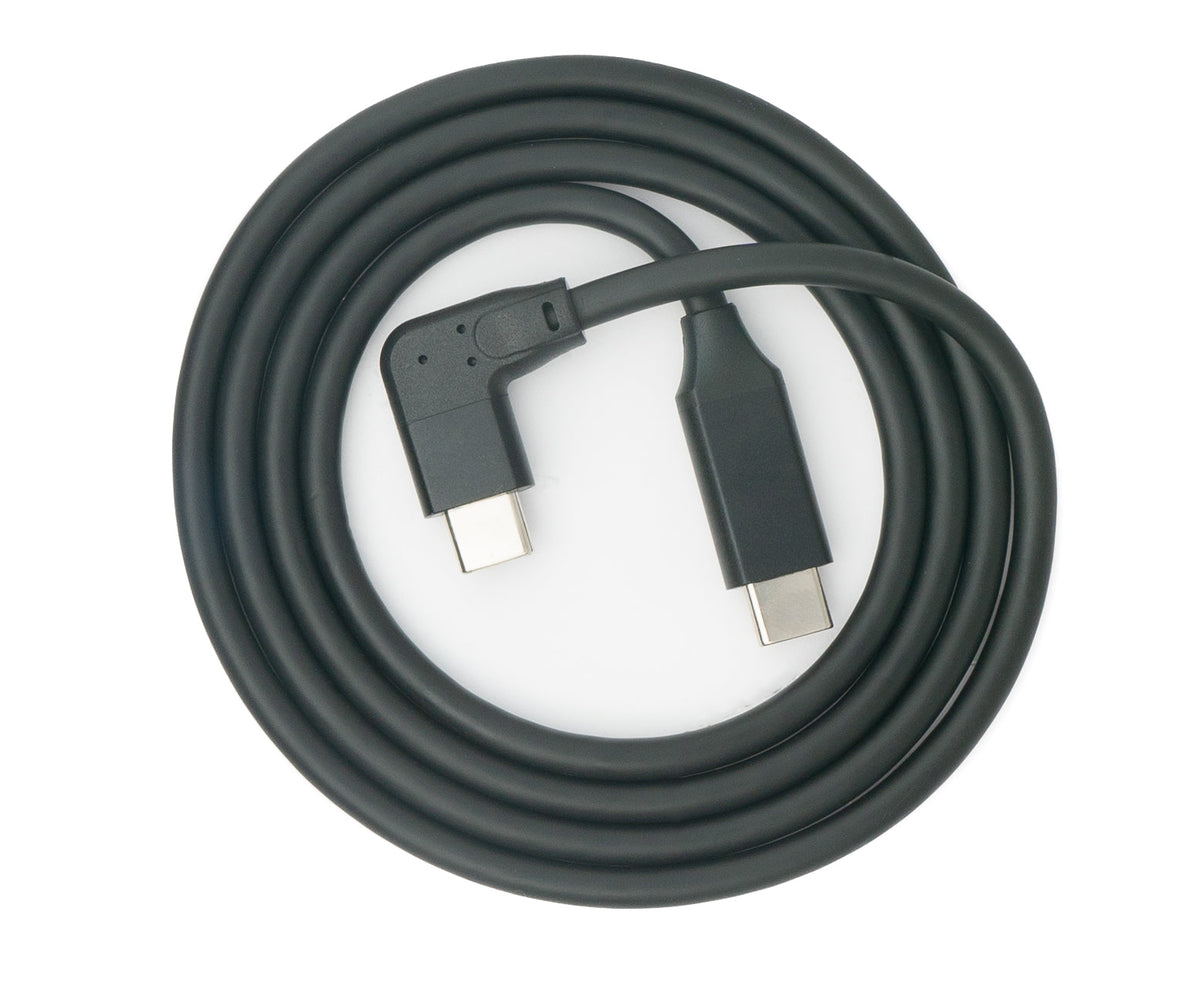 USB 3.1 Kabel 100 cm Typ C Stecker zu Stecker Winkel in Schwarz | System-S