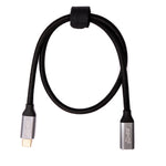 USB 3.1 Gen 2 Kabel 100W 50 cm Typ C Stecker zu Buchse in Schwarz | System-S