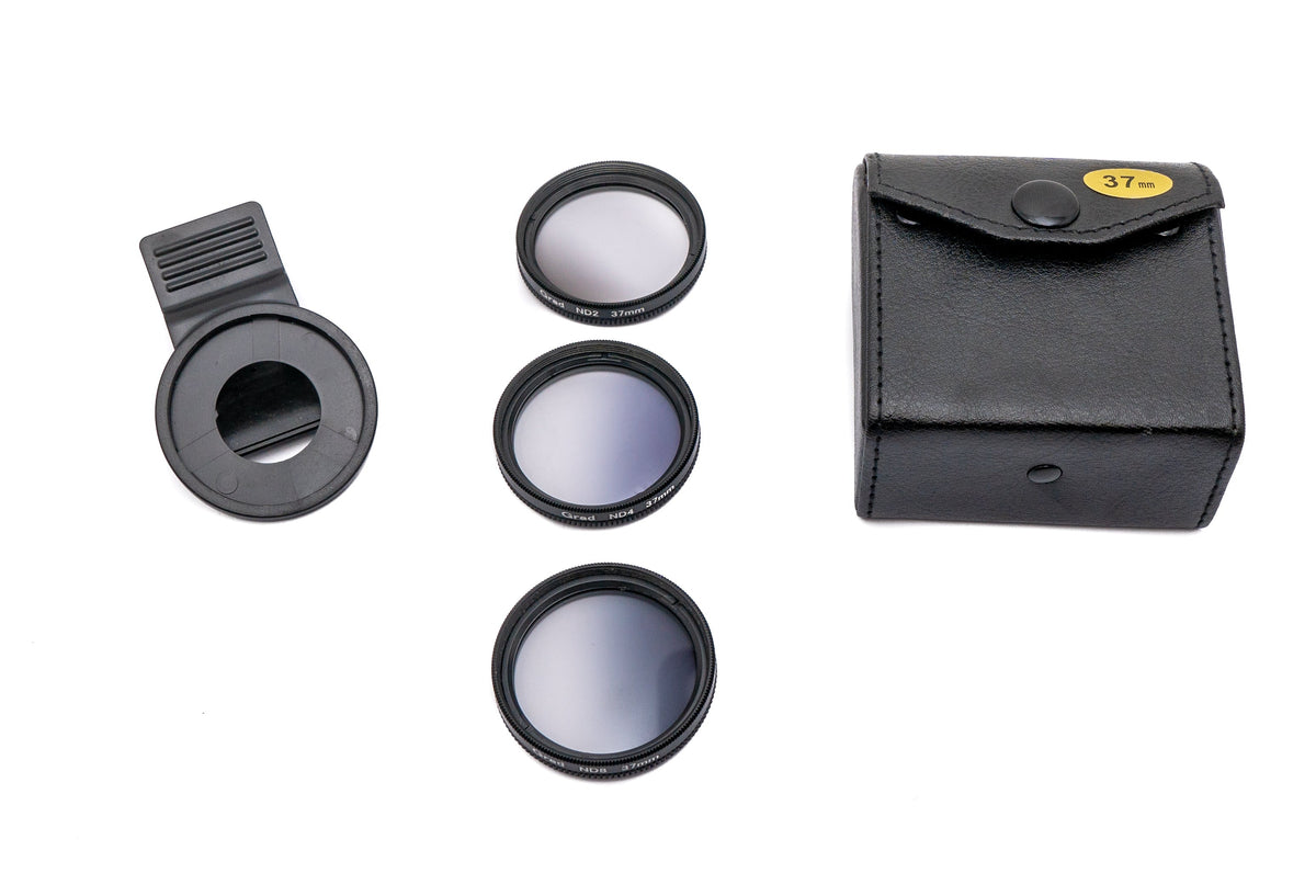 ND Linse Set Neutraldichte Übergang Filter Graufilter mit Clip Tasche Schwarz | System-S