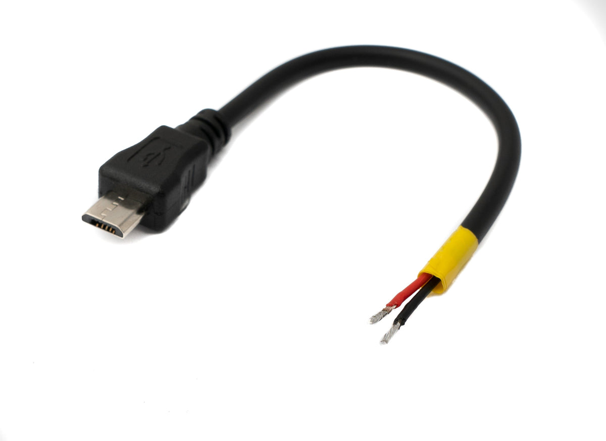 USB 2.0 Kabel 10 cm Micro B Stecker zu 2x offene Kabelenden für Raspberry Pi | System-S