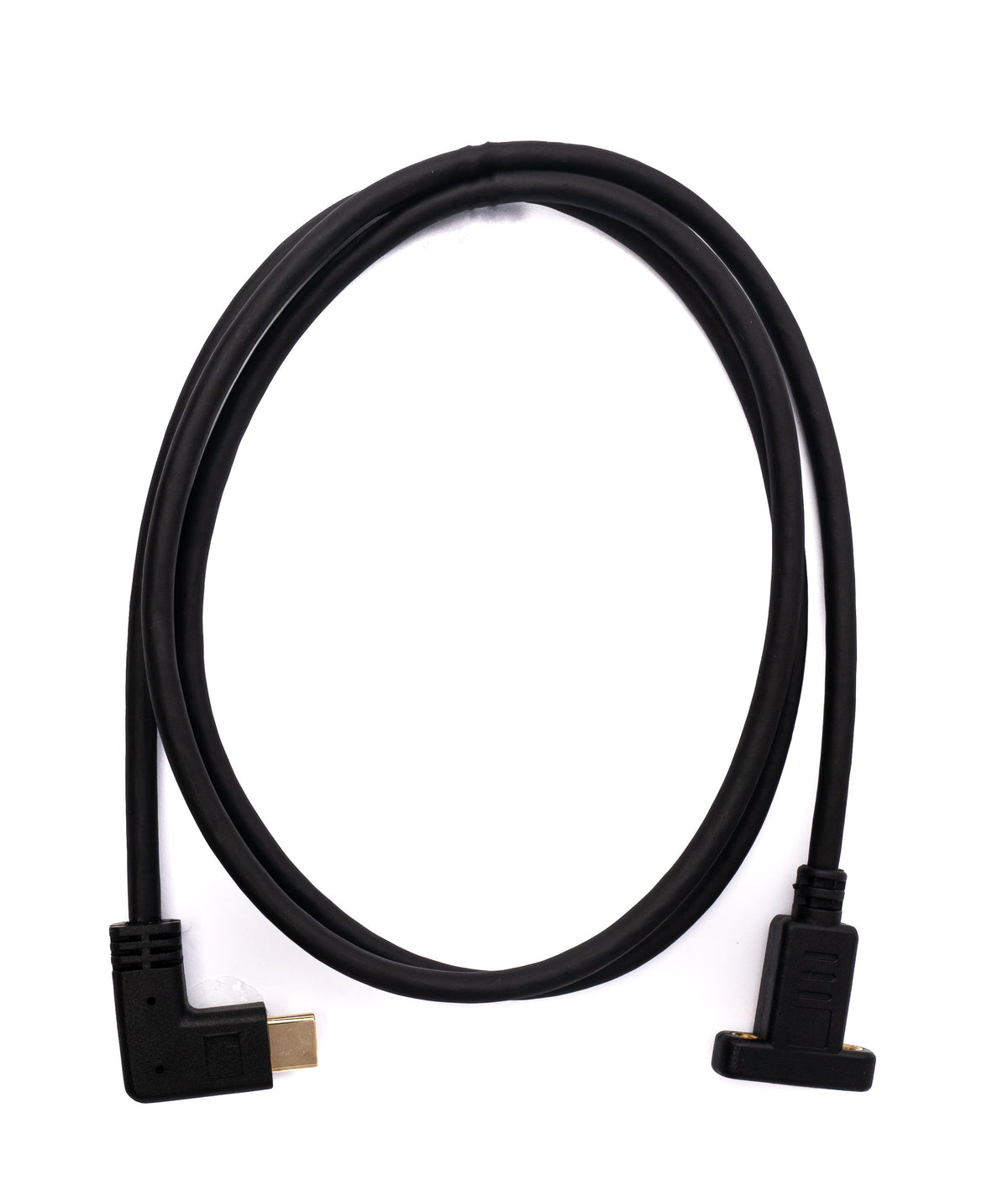 USB 3.1 Kabel 100 cm Typ C Stecker zu Buchse Schraube Winkel in Schwarz | System-S