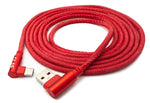 USB 3.1 Kabel 2 m Typ C Stecker zu 3.0 Typ A Stecker geflochten Winkel in Rot | System-S