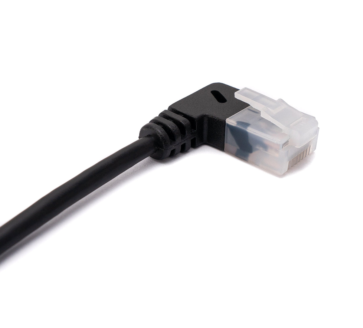 LAN Kabel 25 cm RJ45 8P8C STP Cat6 Stecker zu Stecker Winkel Schwarz | System-S