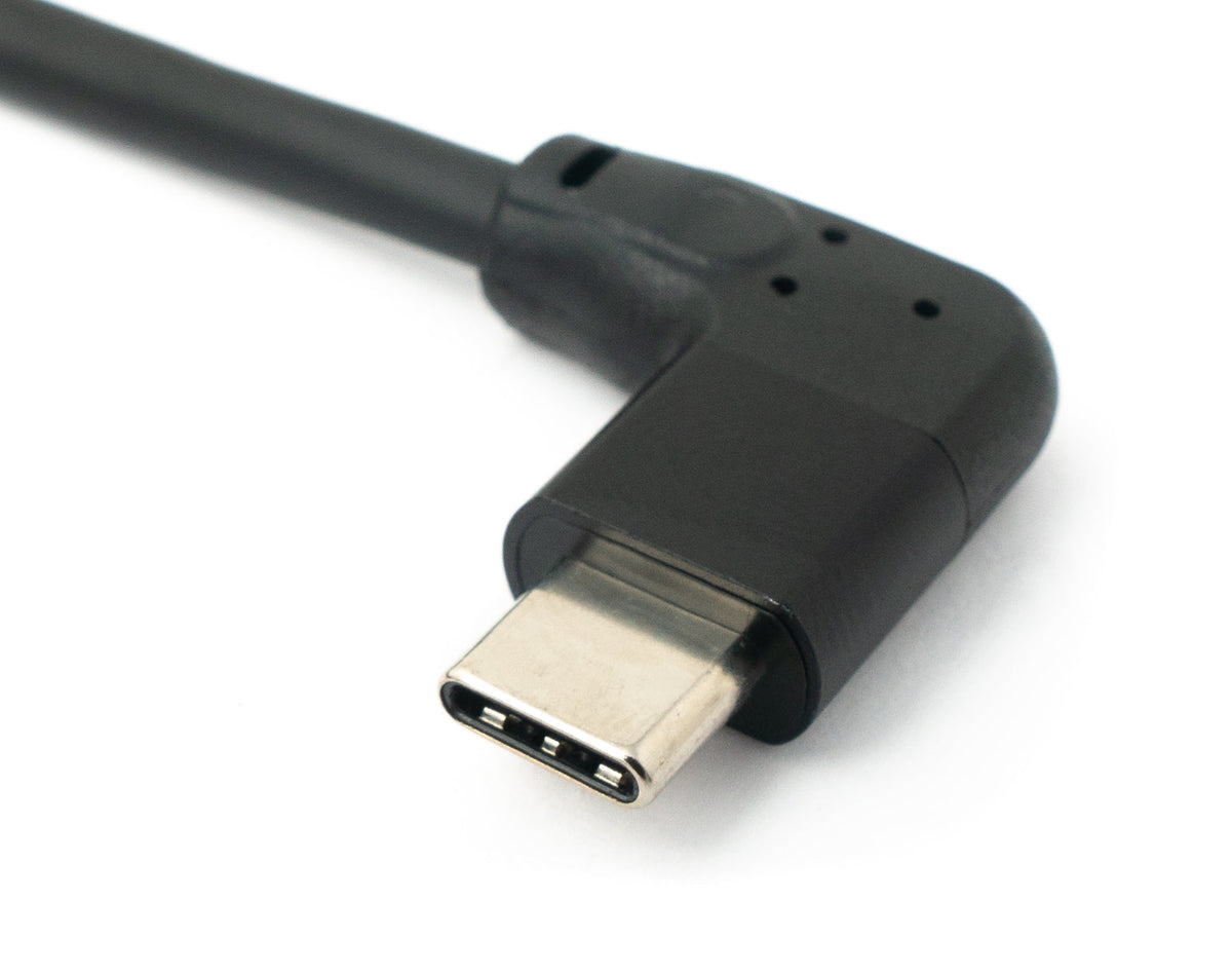 USB 3.1 Kabel 2 m Typ C Stecker zu Stecker Winkel in Schwarz | System-S