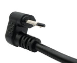 USB 2.0 Kabel 30 cm Micro B Stecker zu Typ A Stecker 180° Winkel Schwarz | System-S