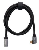 USB 3.1 Gen 2 Kabel 100 cm Typ C Stecker zu Buchse geflochten Winkel | System-S