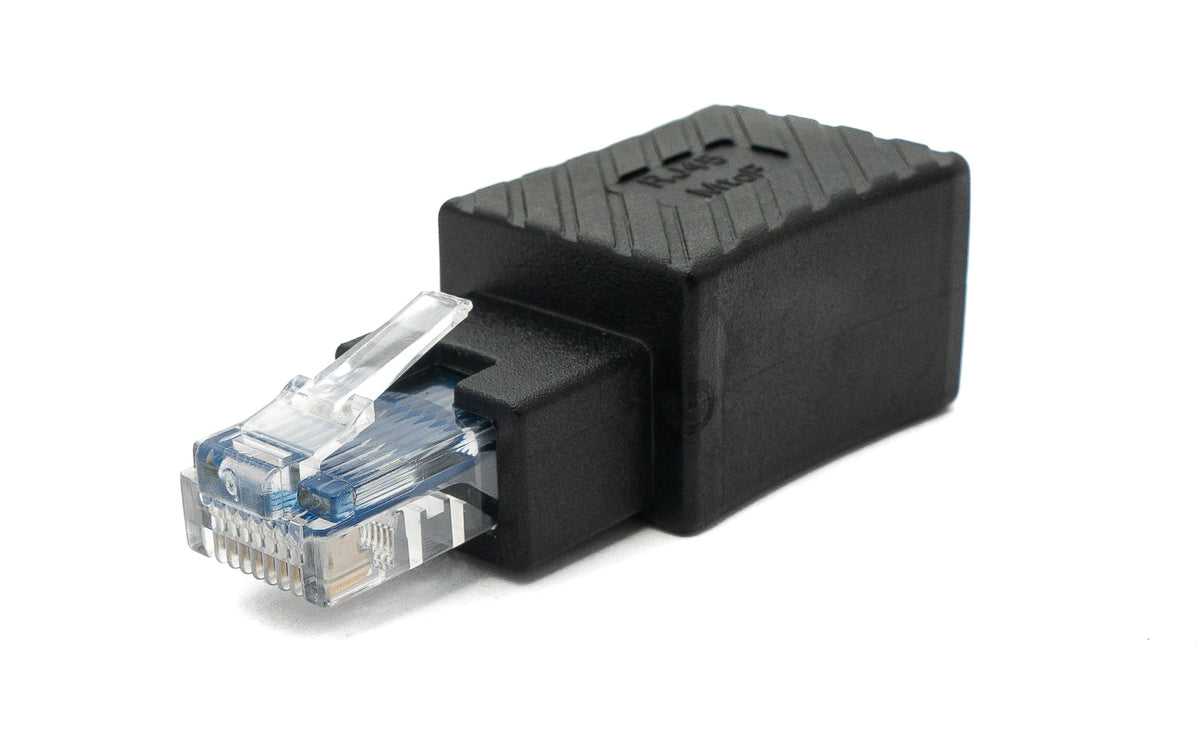 LAN Adapter RJ45 Buchse zu Stecker Ethernetadapter Kabel in Schwarz | System-S
