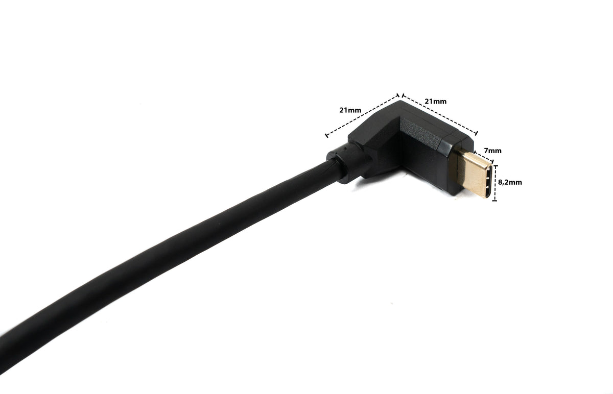 USB 3.1 Gen 2 Kabel 60 cm Typ C Stecker zu Buchse Winkel in Schwarz | System-S