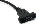 USB 3.1 Kabel 30 cm Typ C Stecker zu Buchse Schraube Adapter in Schwarz | System-S