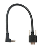 USB 3.0 Kabel 30 cm Micro B Stecker zu A Stecker Schraube Winkel Schwarz | System-S