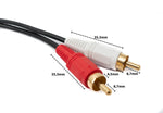 Cinch 2 RCA Kabel 2,5 m Stecker zu AUX 3,5 mm Klinke Stecker Stereo AV in Schwarz | System-S