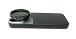 ND Vario Filter 37 mm 2 bis 4000 Neutraldichte mit Hülle für iPhone 13 Mini | System-S