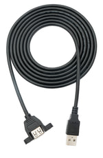 USB 2.0 Kabel 2 m Typ A Stecker zu Buchse Schraube in Schwarz | System-S