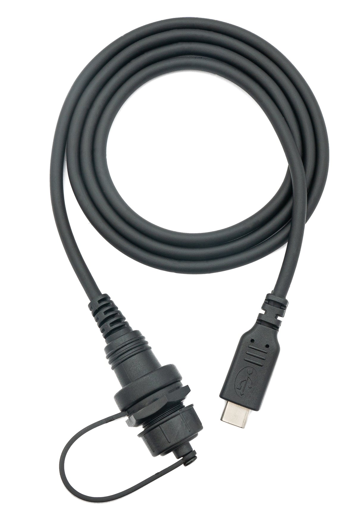 USB 3.1 Kabel 100 cm Typ C Stecker zu Buchse Bulkhead wasserfest Schwarz | System-S