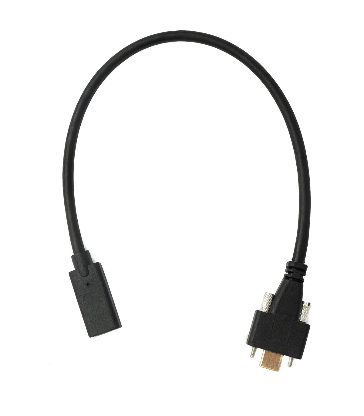 USB 3.1 Kabel 30 cm Typ C Stecker zu Buchse Schraube Adapter in Schwarz | System-S