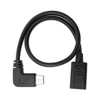 USB 3.1 Kabel 30 cm Typ C Stecker zu Buchse Winkel Adapter in Schwarz | System-S