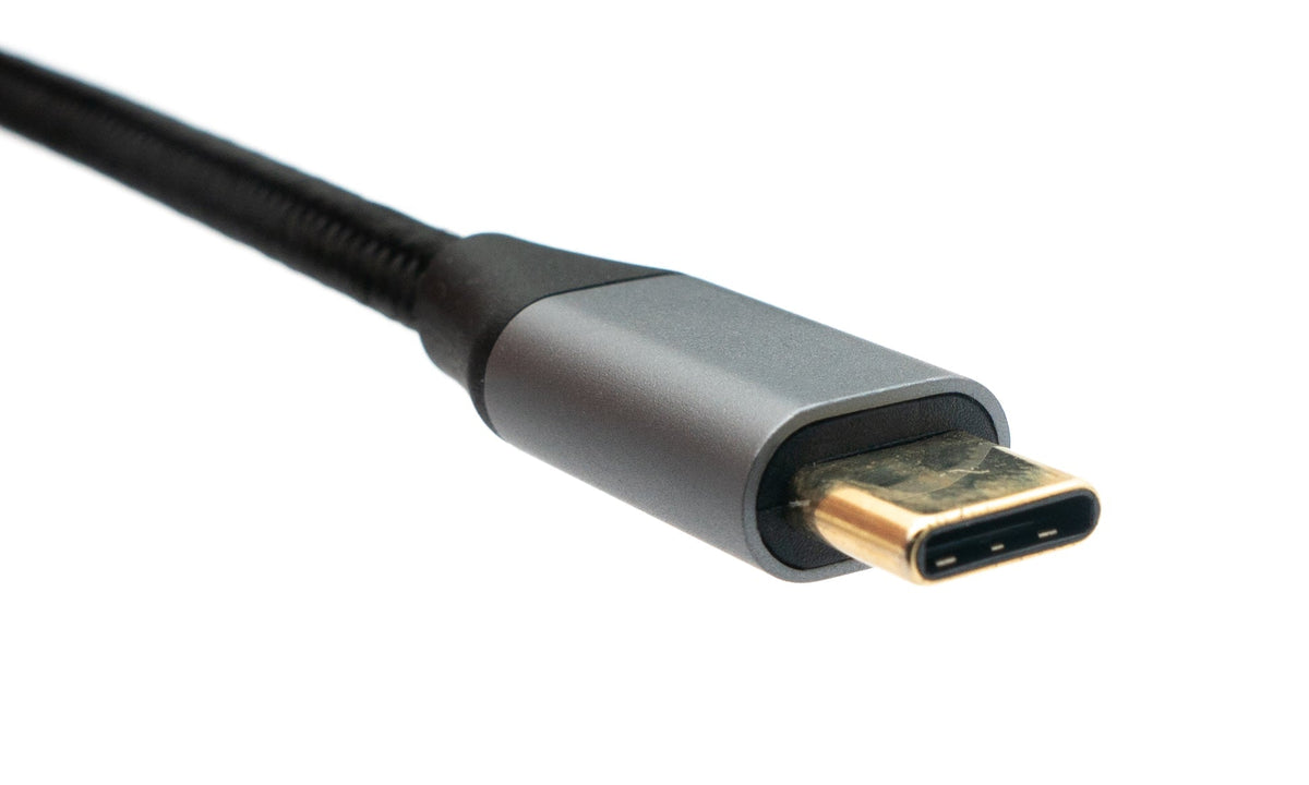 3in1 Adapter Mini DP 1.4 Buchse & 2x USB 3.1 Typ C Buchse zu Typ C Stecker Grau | System-S