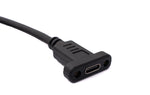 USB 3.1 Kabel 60 cm Typ C Stecker zu Buchse Schraube Winkel in Schwarz | System-S