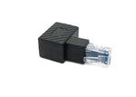 LAN Adapter RJ45 Stecker zu Buchse Winkel Ethernetadapter Kabel in Schwarz | System-S