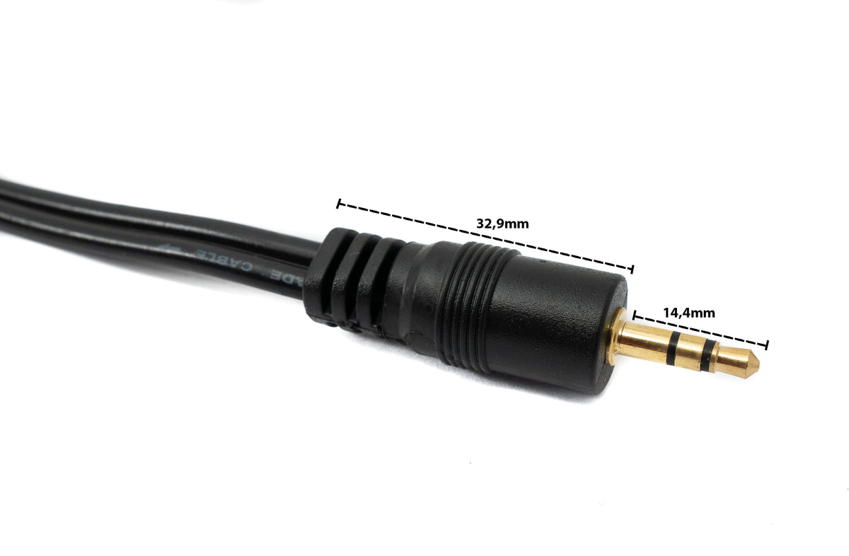 Cinch 2 RCA Kabel 2,5 m Stecker zu AUX 3,5 mm Klinke Stecker Stereo AV in Schwarz | System-S