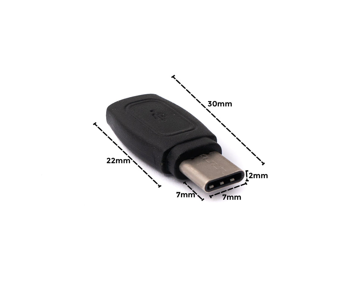 USB 3.1 Adapter Typ C Buchse zu Stecker Kabel in Schwarz | System-S