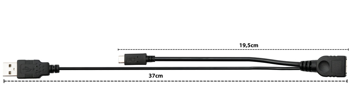 USB 2.0 Y Kabel 35 cm Typ A Buchse zu Typ A Stecker & 3.1 Typ C Buchse Adapter | System-S