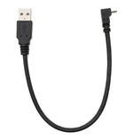 USB 2.0 Kabel 25 cm Typ A Stecker zu Micro B Stecker Winkel in Schwarz | System-S