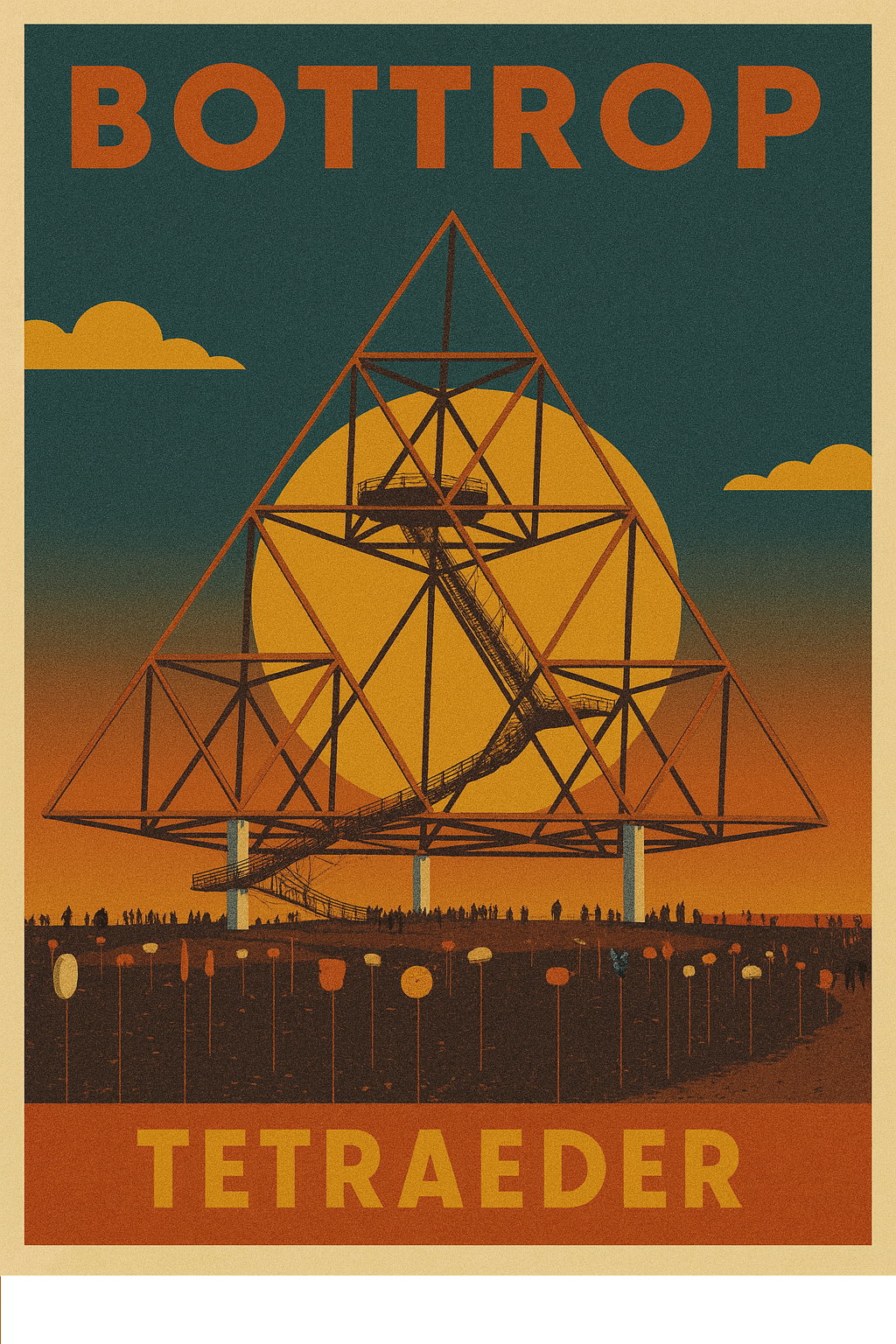 Tetraeder Bottrop – Retro Poster im 70er-Stil