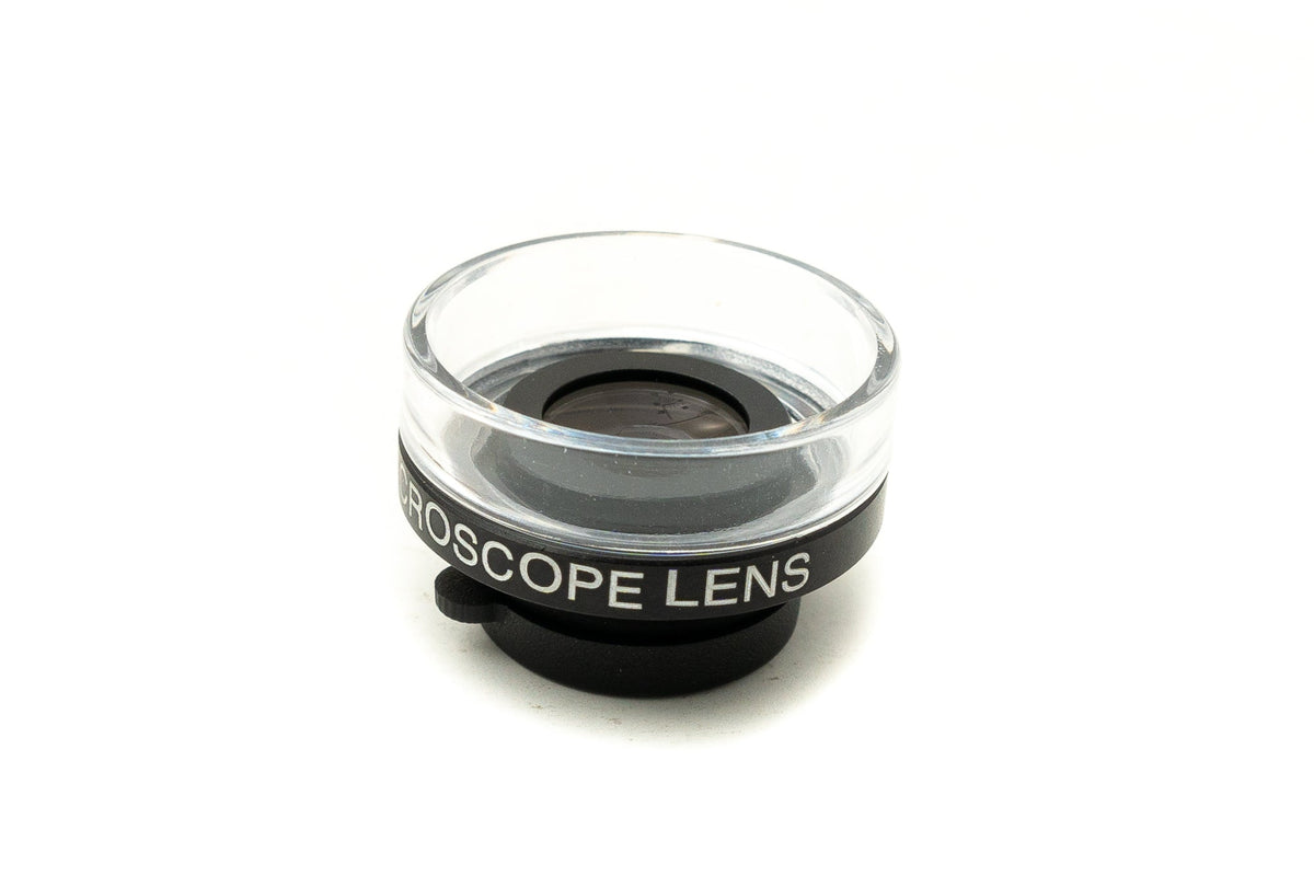 Super Makro Linse 30x 37 mm Mikroskop Filter mit Hülle für iPhone 15 Pro | System-S
