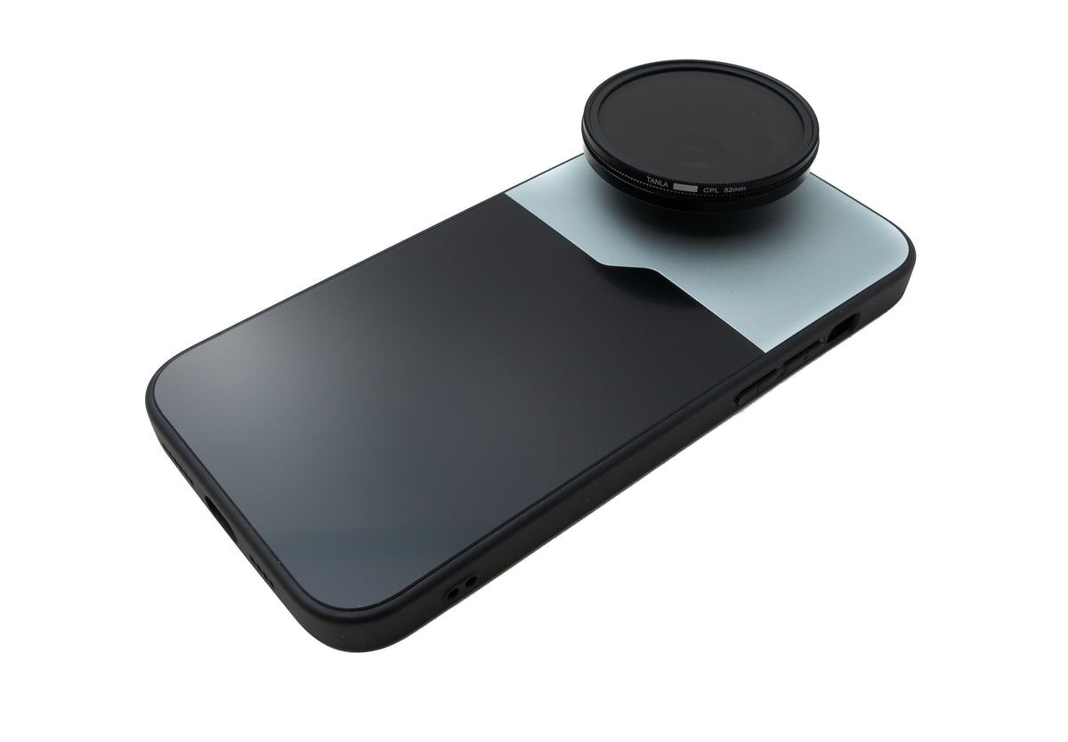 CPL Filter 52 mm Circular Polarizer Linse mit Gewinde Hülle für iPhone 15 Plus | System-S
