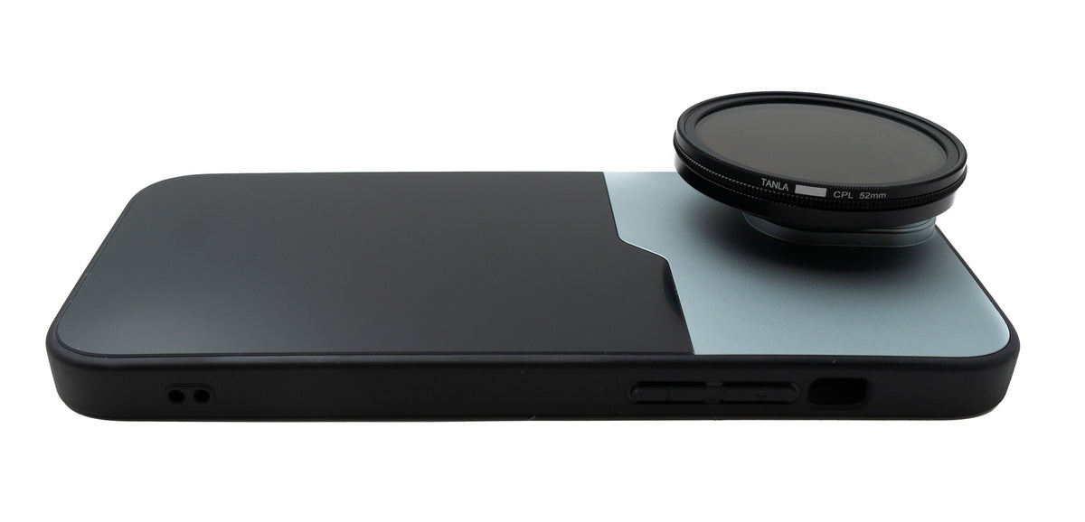 CPL Filter 52 mm Circular Polarizer Linse mit Gewinde Hülle für iPhone 15 Plus | System-S