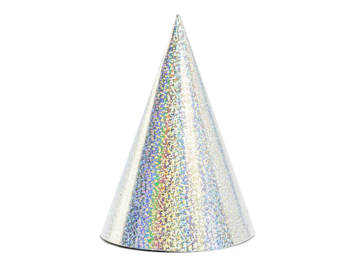 PartyHut Holographic Silber 6Stk.