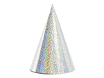 PartyHut Holographic Silber 6Stk.