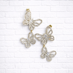 Schmettelings- Ohrhänger- Gold Strass - VERSCHIEDENE WARM(MISCH-)GRUNDIGE FARBTYPEN