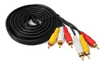 Cinch 3 RCA Kabel 3 m Stecker zu Stecker Stereo & Composite AV Schwarz | System-S