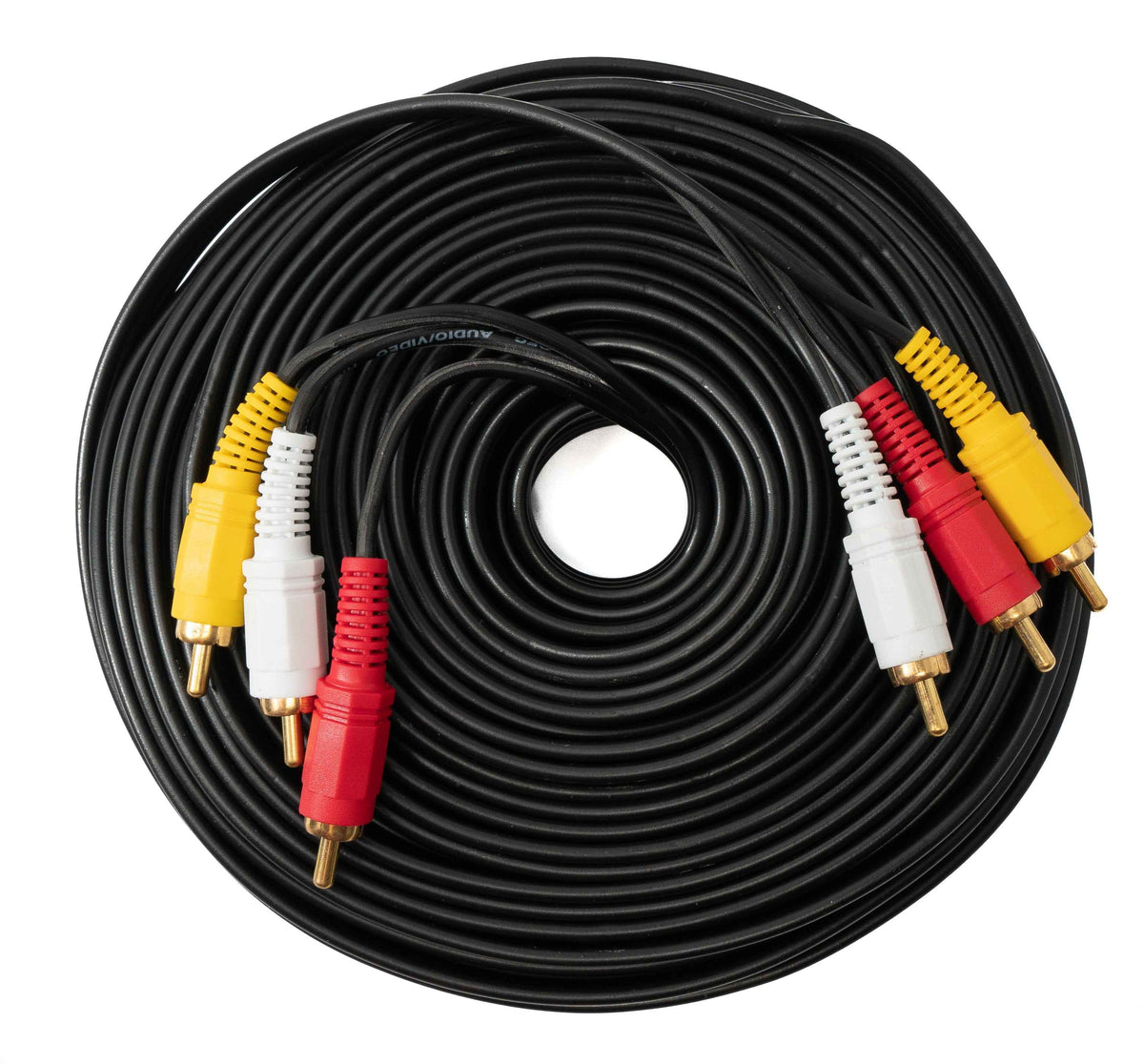 Cinch 3 RCA Kabel 20 m Stecker zu Stecker Stereo & Composite AV Schwarz | System-S