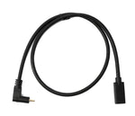 USB 3.1 Gen 2 Kabel 60 cm Typ C Stecker zu Buchse Winkel in Schwarz | System-S