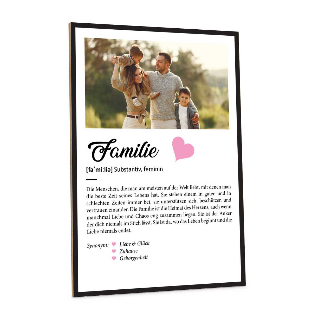 Holzschild Kunstdruck - Definition Poster - Personalisiert mit eigenem Foto