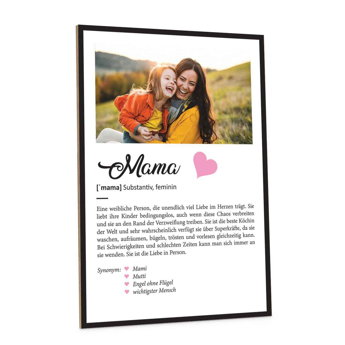 Holzschild Kunstdruck - Definition Poster - Personalisiert mit eigenem Foto