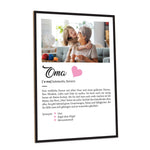 Holzschild Kunstdruck - Definition Poster - Personalisiert mit eigenem Foto