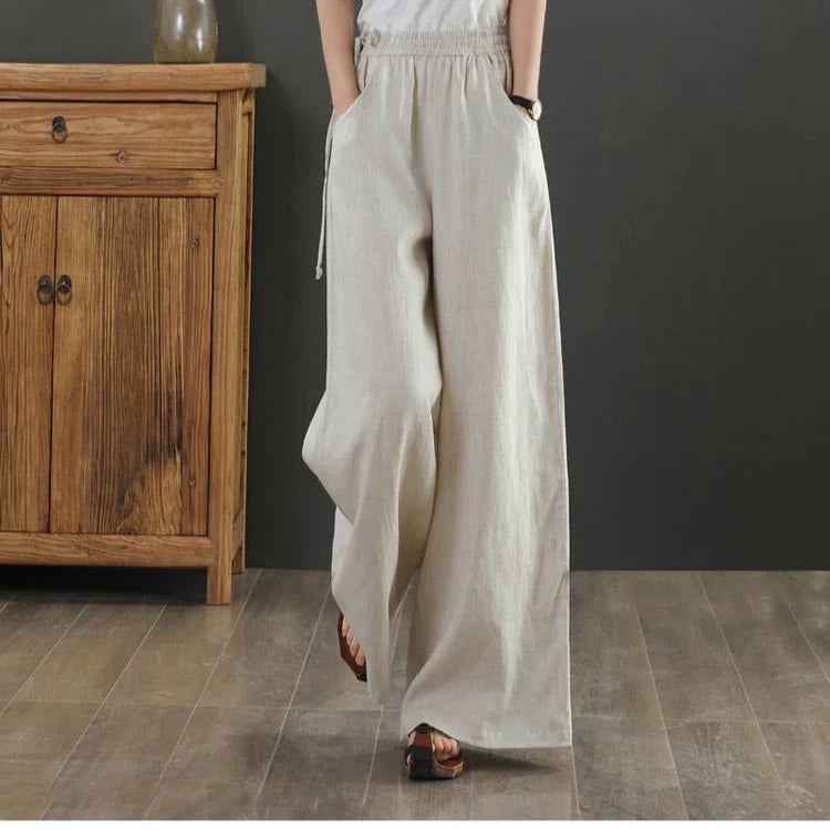 Luftige Damen Sommer Stoffhose