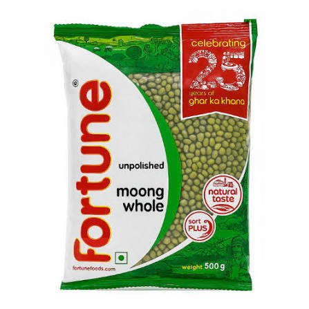 Fortune Whole Green Moong (Mung Beans) 500g Namma Markt