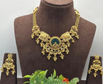 Traditional Antique Gold Plated Choker Jewelry Set for Women in Germany (Onam Special)