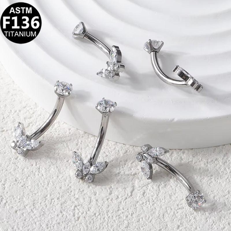 Schmetterling Bauchnabelpiercing aus Titan