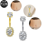 Ovaler Halo Bauchnabelpiercing aus Titan