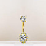 Ovaler Halo Bauchnabelpiercing aus Titan